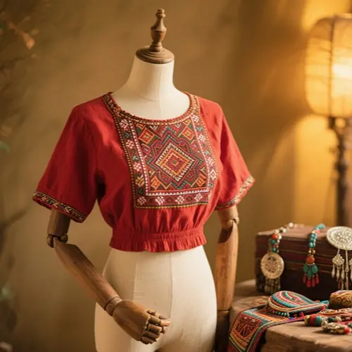 刺繡民族風短上衣